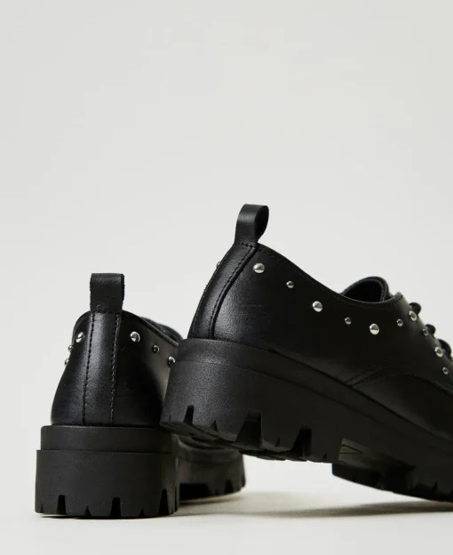 Scarpe Stringate In Pelle