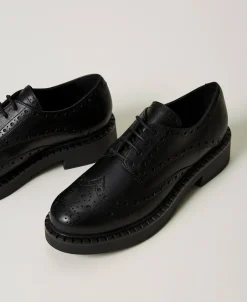 Scarpe Stringate In Pelle