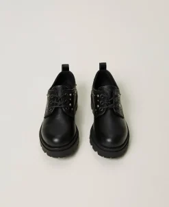Scarpe Stringate In Pelle