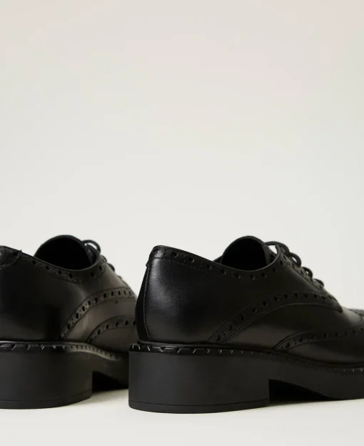 Scarpe Stringate In Pelle