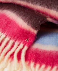 Sciarpa A Righe Multicolor Con Frange