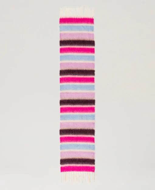Sciarpa A Righe Multicolor Con Frange