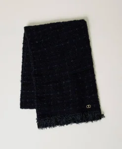 Sciarpa In Maglia Con Lurex E Frange
