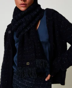 Sciarpa In Maglia Con Lurex E Frange