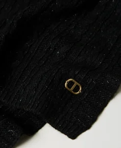 Sciarpa In Maglia Con Lurex A Trecce