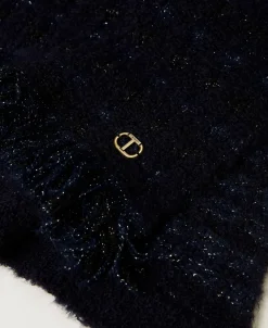 Sciarpa In Maglia Con Lurex E Frange