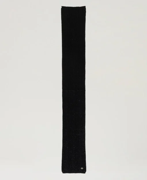 Sciarpa In Maglia Con Lurex A Trecce
