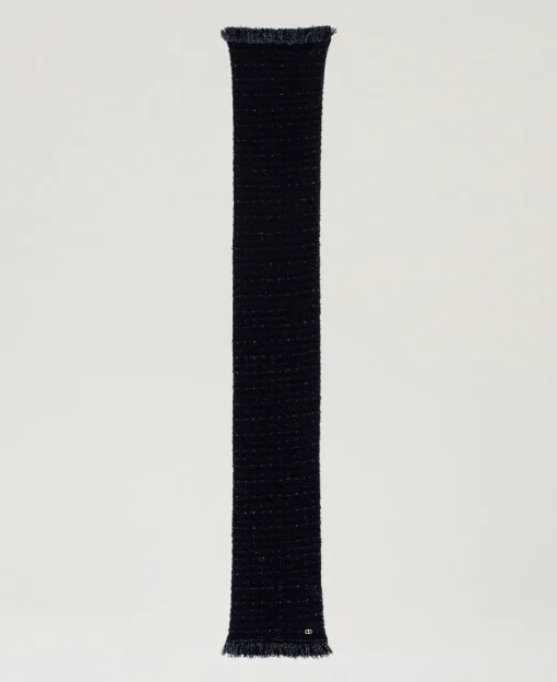 Sciarpa In Maglia Con Lurex E Frange