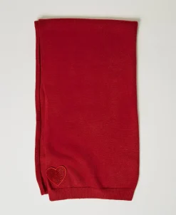 Sciarpa In Maglia Con Patch A Cuore