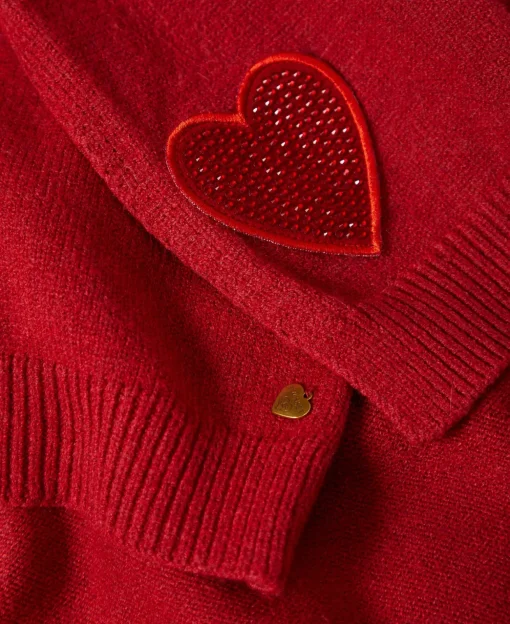 Sciarpa In Maglia Con Patch A Cuore