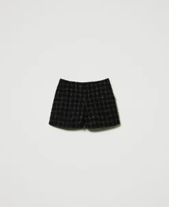Shorts Bouclé A Disegno Check