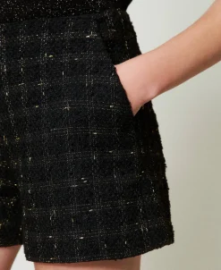 Shorts Bouclé A Disegno Check