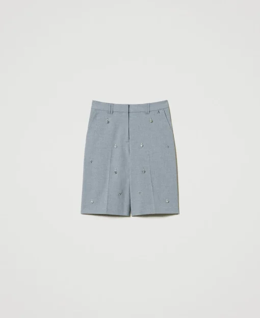 Shorts Con Ricami A Mano