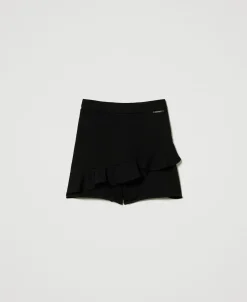 Shorts Con Volant E Logo