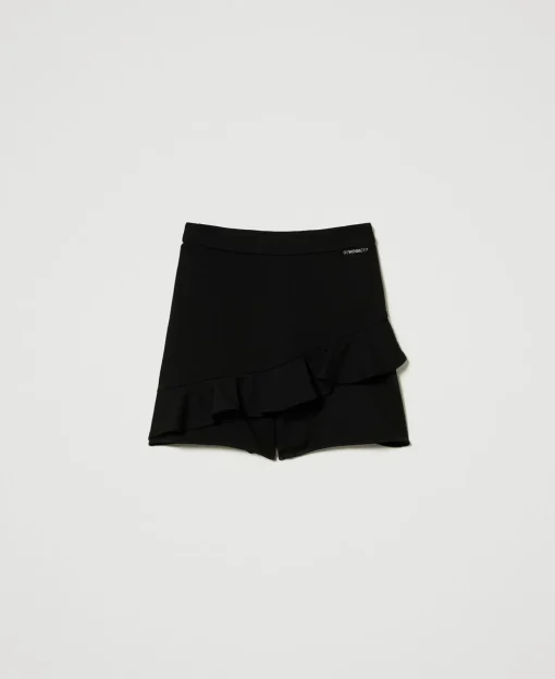 Shorts Con Volant E Logo