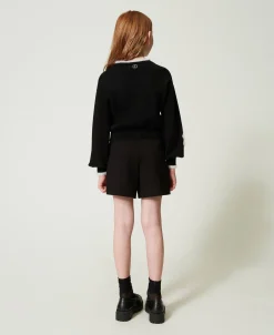Shorts Con Volant E Logo