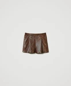 Shorts Effetto Pelle Lizard