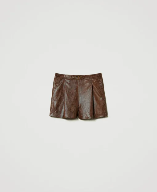 Shorts Effetto Pelle Lizard