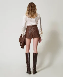 Shorts Effetto Pelle Lizard