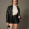 Shorts 'Fairfax' In Pelle Con Zip