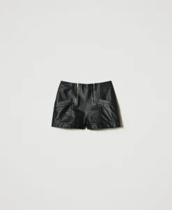 Shorts 'Fairfax' In Pelle Con Zip