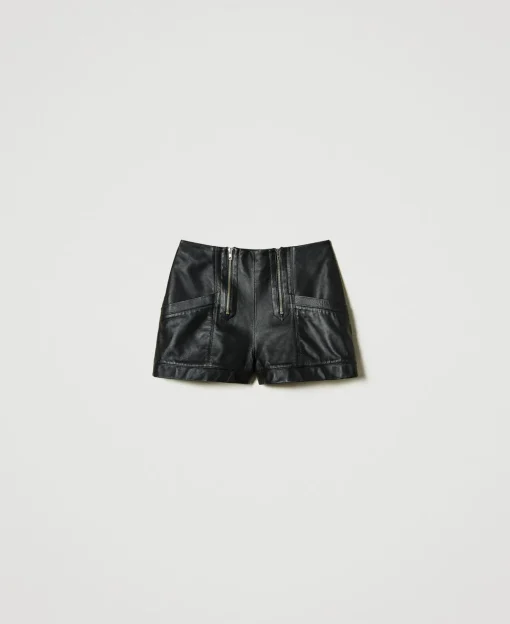 Shorts 'Fairfax' In Pelle Con Zip