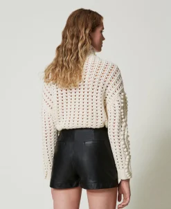 Shorts 'Fairfax' In Pelle Con Zip