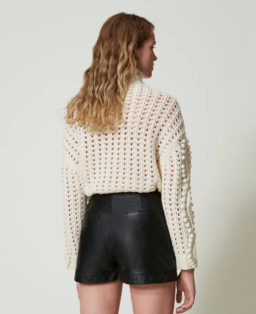 Shorts 'Fairfax' In Pelle Con Zip
