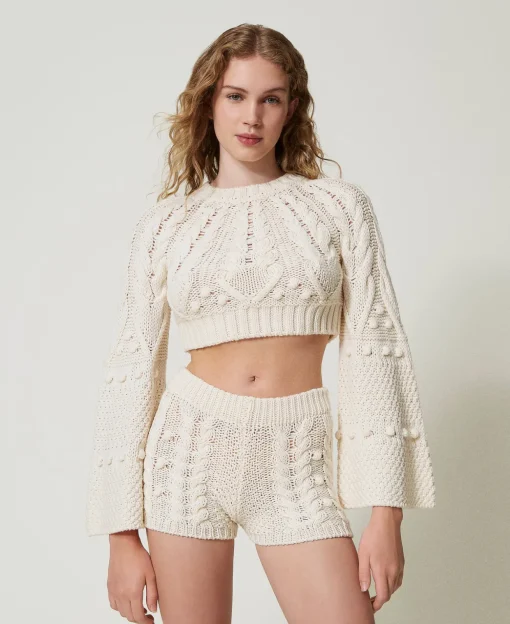 Shorts In Maglia Di Lana