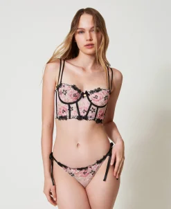 Slip Brasiliana In Tulle Con Fiocchi