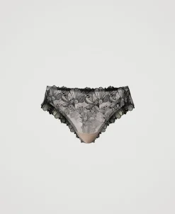 Slip Brasiliana In Tulle Ricamato