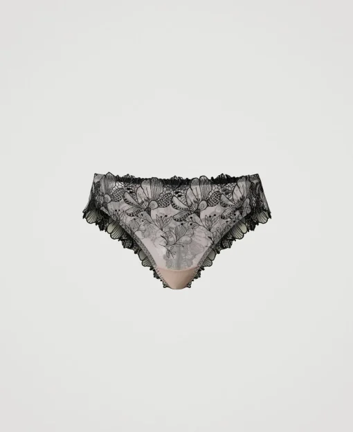 Slip Brasiliana In Tulle Ricamato