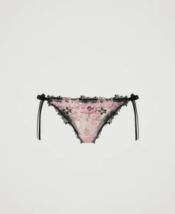 Slip Brasiliana In Tulle Con Fiocchi