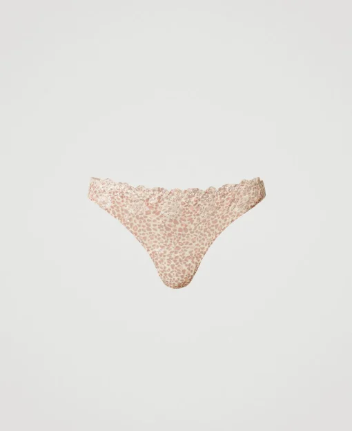Slip Perizoma In Tulle Animalier