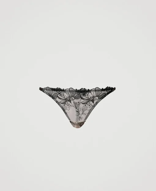 Slip Perizoma In Tulle Ricamato
