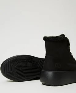 Sneakers Alta Con Faux Fur