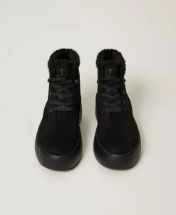 Sneakers Alta Con Faux Fur