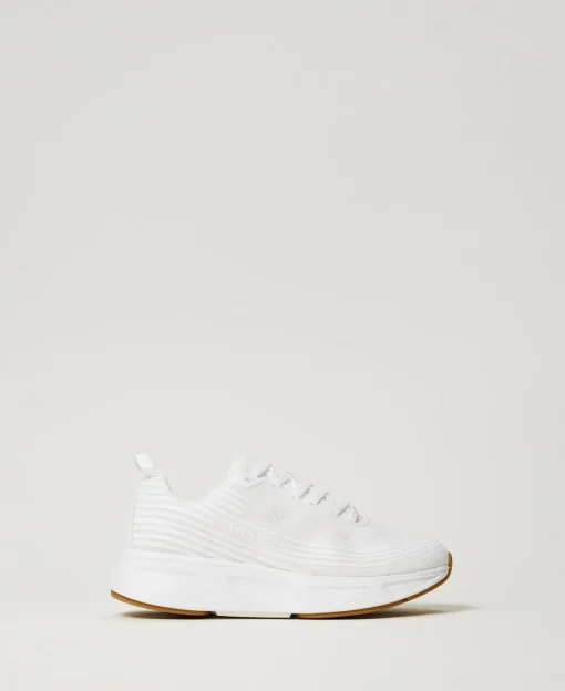 Sneakers Fessura A Righe Con Logo