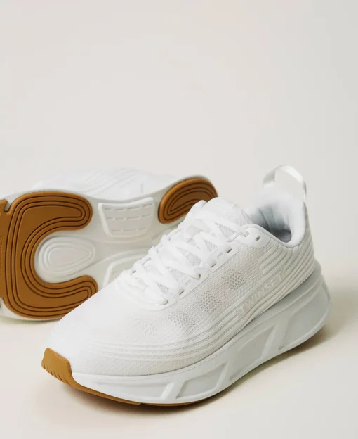 Sneakers Fessura A Righe Con Logo