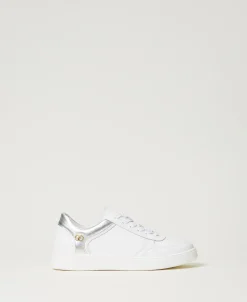 Sneakers In Pelle Con Inserti Laminati