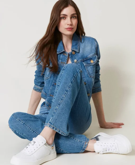 Sneakers In Pelle Con Inserti Laminati