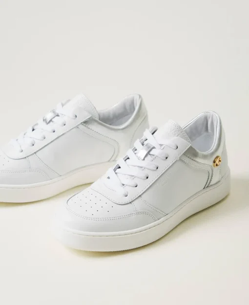 Sneakers In Pelle Con Inserti Laminati