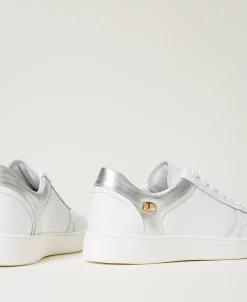 Sneakers In Pelle Con Inserti Laminati