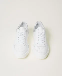 Sneakers In Pelle Con Inserti Laminati
