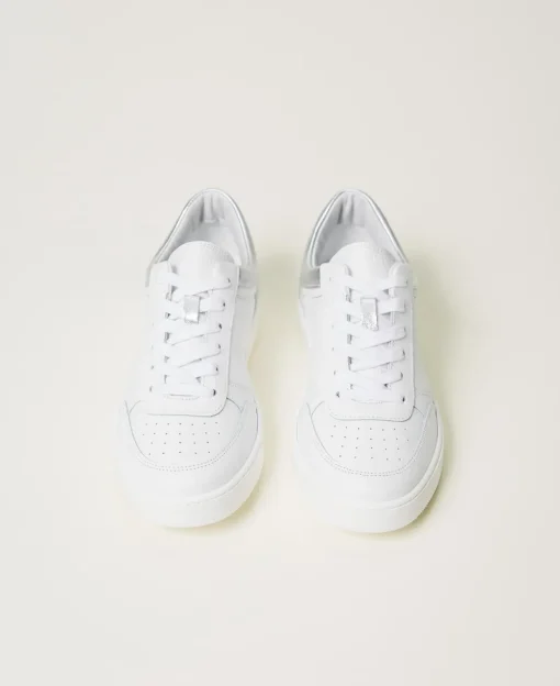 Sneakers In Pelle Con Inserti Laminati