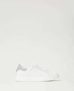 Sneakers In Pelle Con Oval T