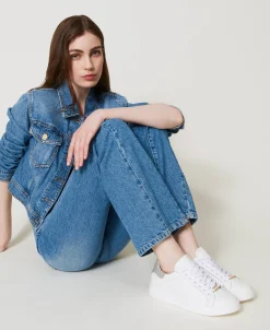 Sneakers In Pelle Con Oval T