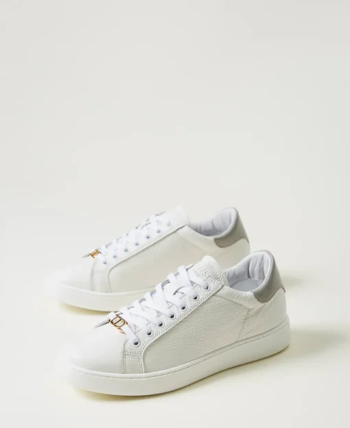 Sneakers In Pelle Con Oval T