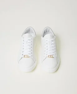 Sneakers In Pelle Con Oval T