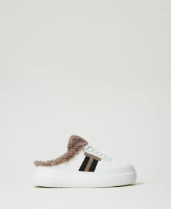Sneakers Slide Con Faux Fur